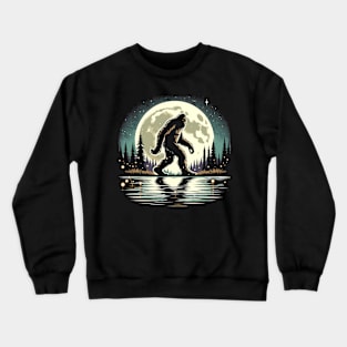 Moon Bigfoot Sasquatch Cool Bigfoot Crewneck Sweatshirt